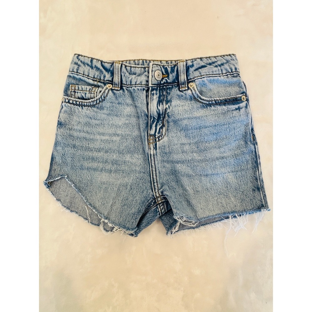 Thereabouts Girls Light Wash Denim Shorts Raw Hem Adjustable Waist Size 8
